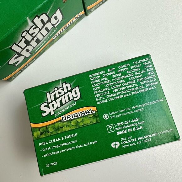 Vintage Lot of 4 Irish Spring Original Soap 3.75 oz Bars Made in USA - Picture 3 of 4
